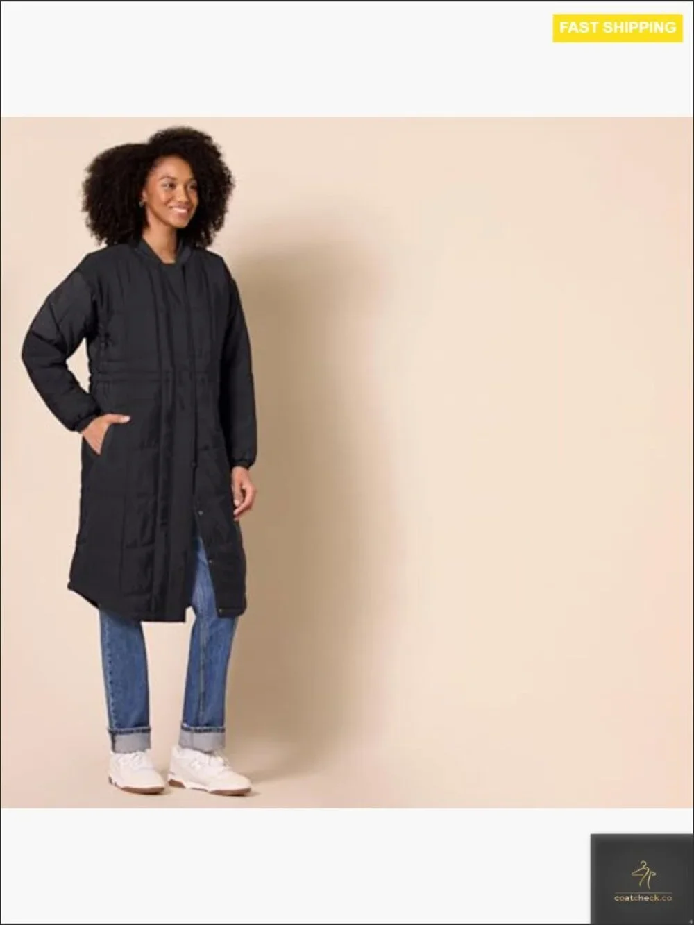 Oversized Quilted Coat Waterproof Insulated Winter Jacket Chevron 2-Way Zipper